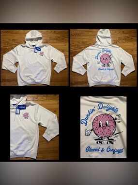 HUGO off-white cotton-terry hoodie with NAMIKO Graphic-Print Men’s sz XL NEW!